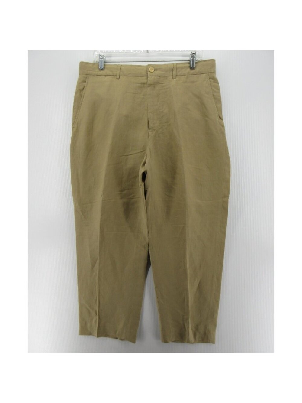 VINTAGE Polo Ralph Lauren Pants 34X27 Tan Linen Silk Relaxed Trousers*